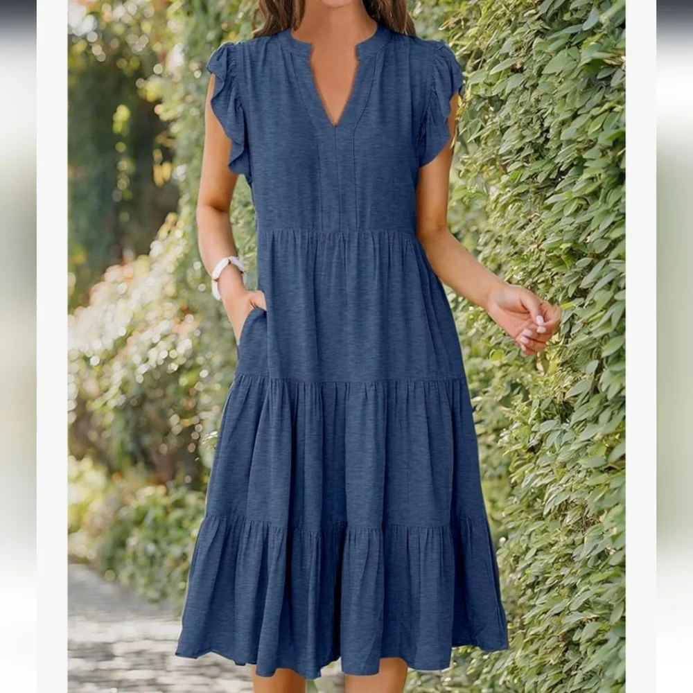 Ruffled Sleeve Dress - Picture 13 of 13